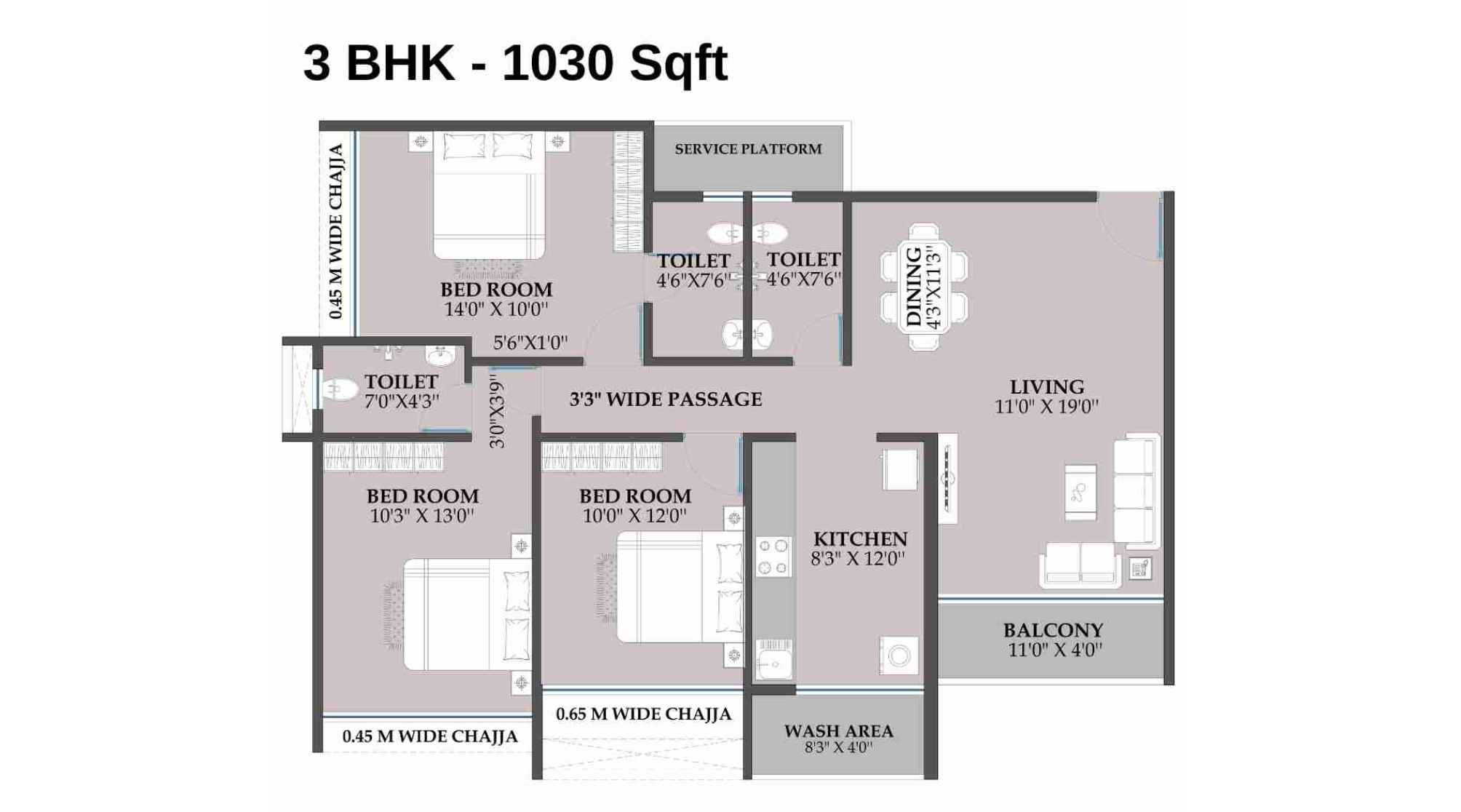 Shakti-One-Luxuria-Floor-Plan-3-BHK-1030-Sqft